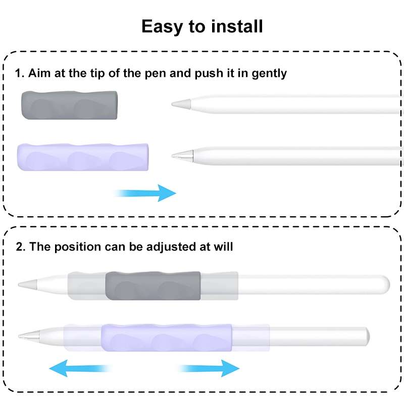 For Apple Pencil & Huawei M-Pencil Series Universal Stylus Silicone Protective Grip Cover(Grey)