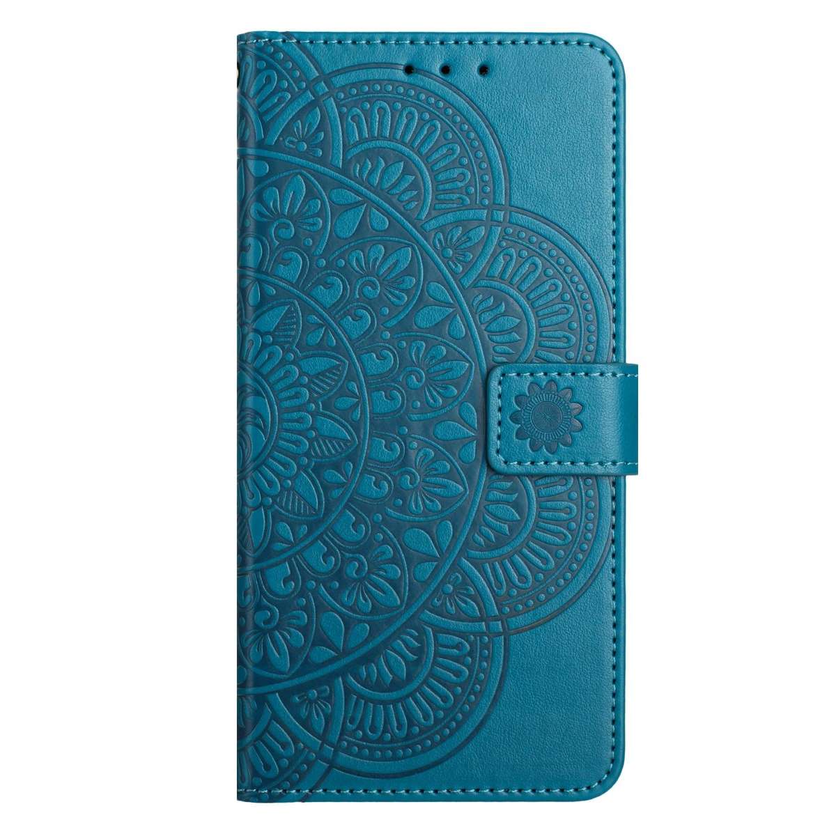 For Honor X7d 5G Flower Embossed Leather Phone Case(Blue)