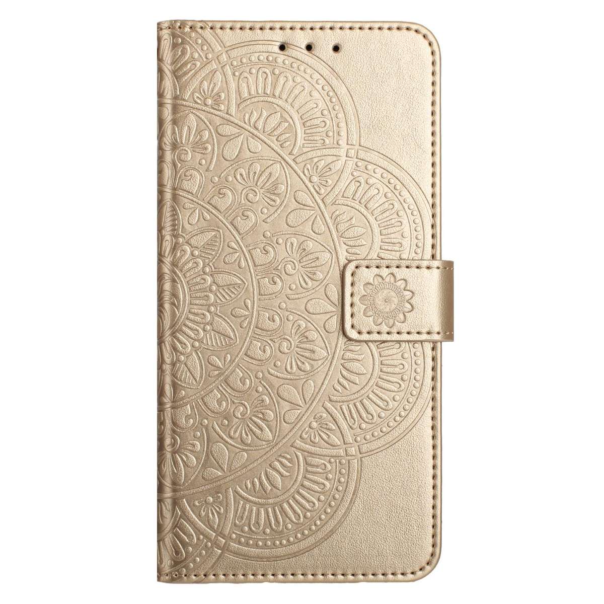 For Honor X7d 5G Flower Embossed Leather Phone Case(Gold)