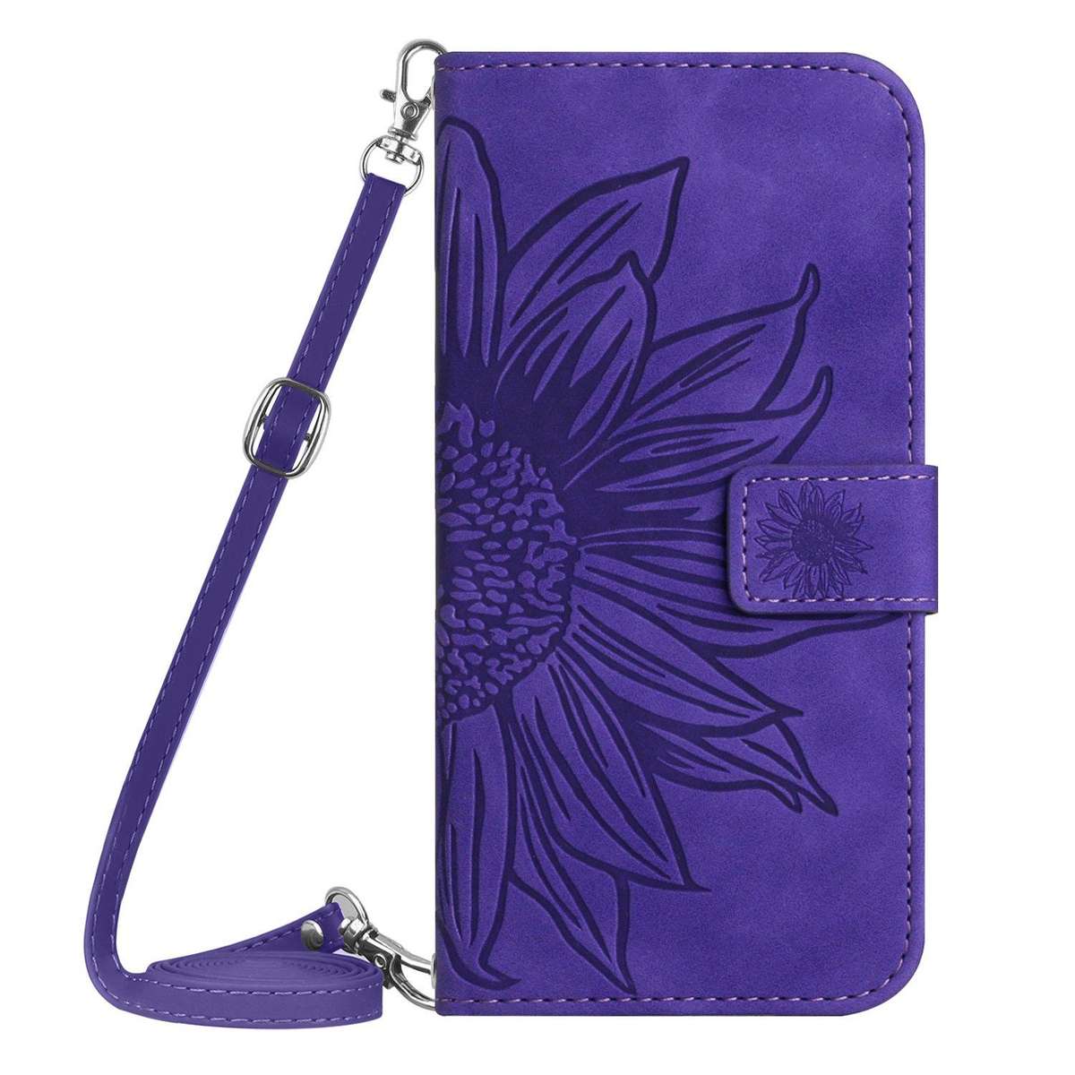 For Redmi Note 14 4G 164.84mm EU Version Skin Feel Sun Flower Embossed Flip Leat ... (Dark Purple)