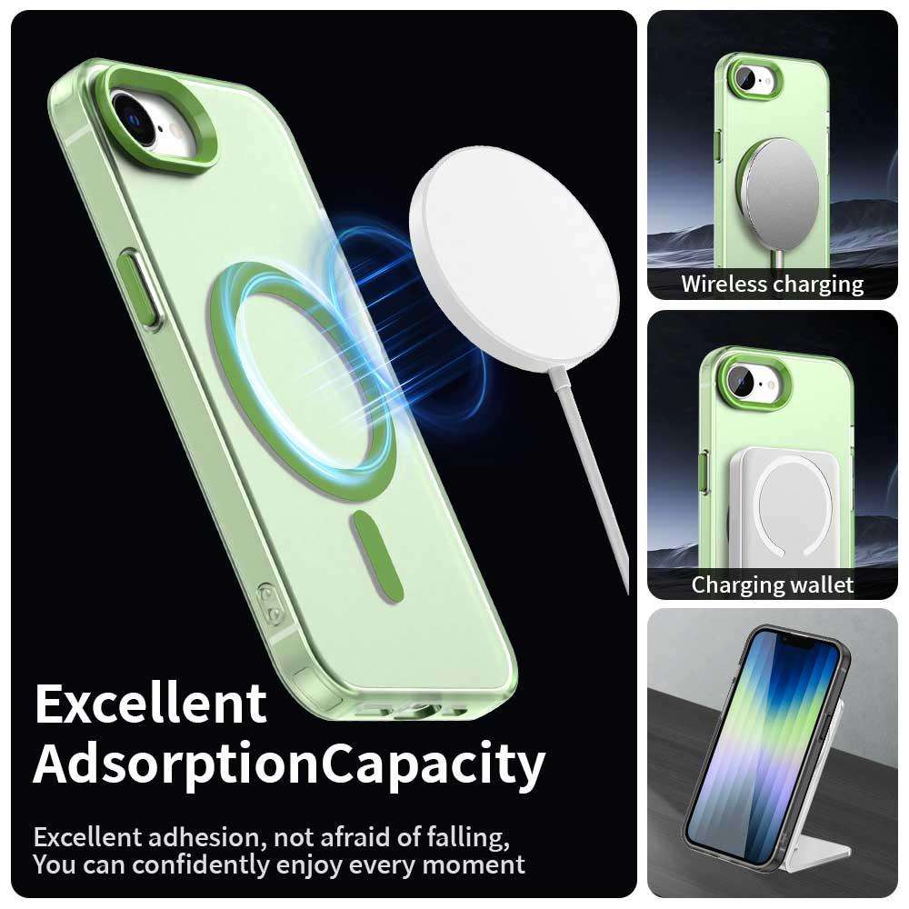 For iPhone 17e / 16e Candy Magsafe PC Hybrid TPU Phone Case(Green)