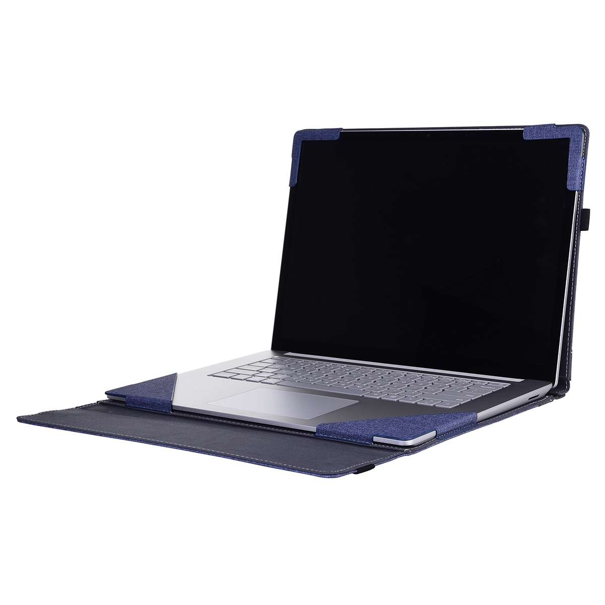 For MicroSoft Surface Laptop 7 13.8 inch Cloth Texture Laptop Leather Protective Case(Deep Blue)