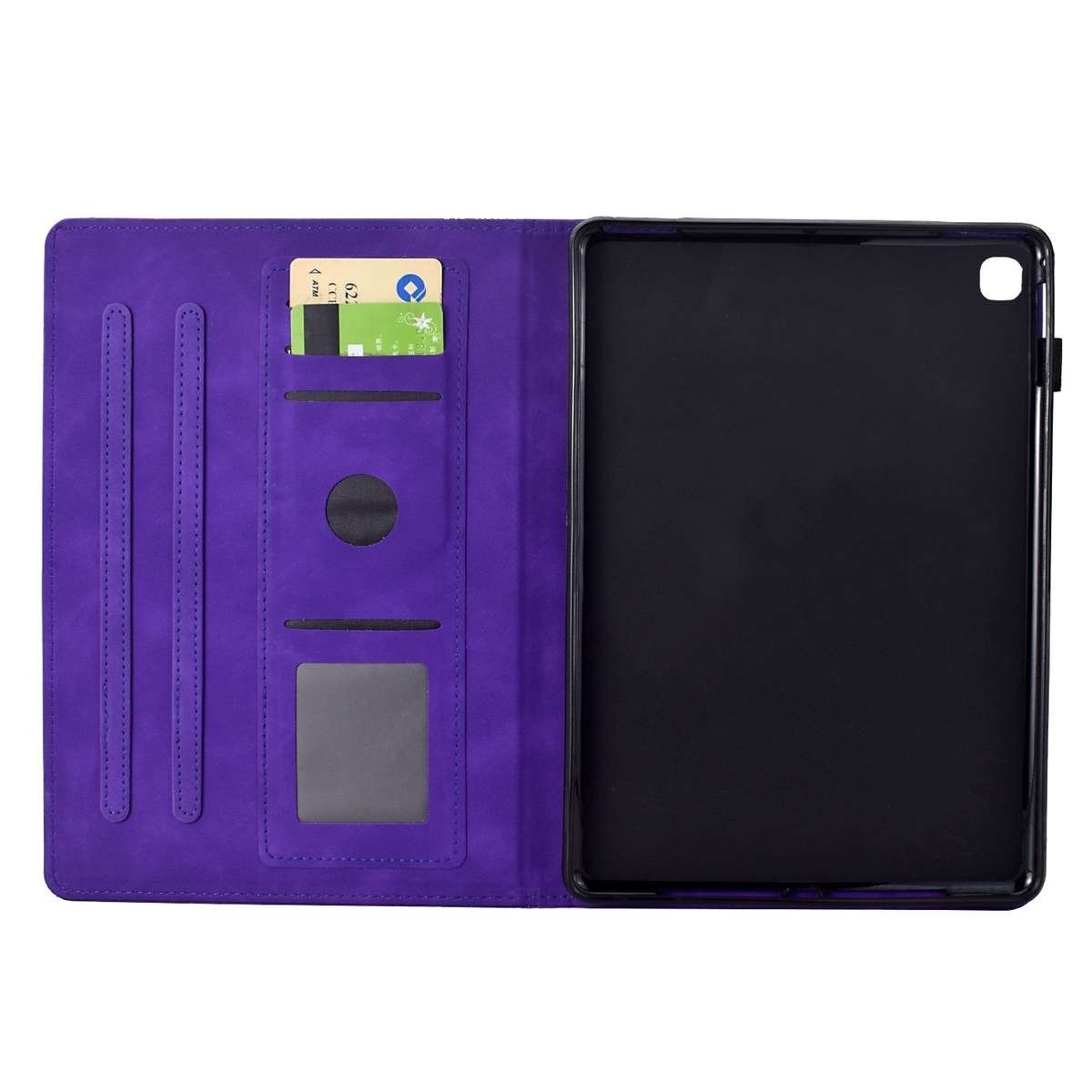For iPad 10.2 2021 / 2020 / 10.5 2019 Cats Embossed Leather Smart Tablet Case(Purple)