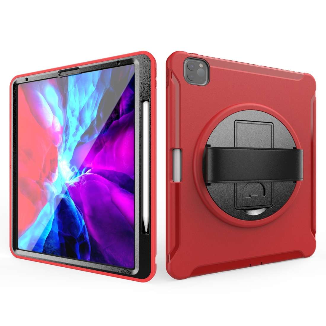 For iPad Pro 12.9 inch (2020) 360 Degree Rotation PC+TPU Protective Cover with Holder & ... (Red)