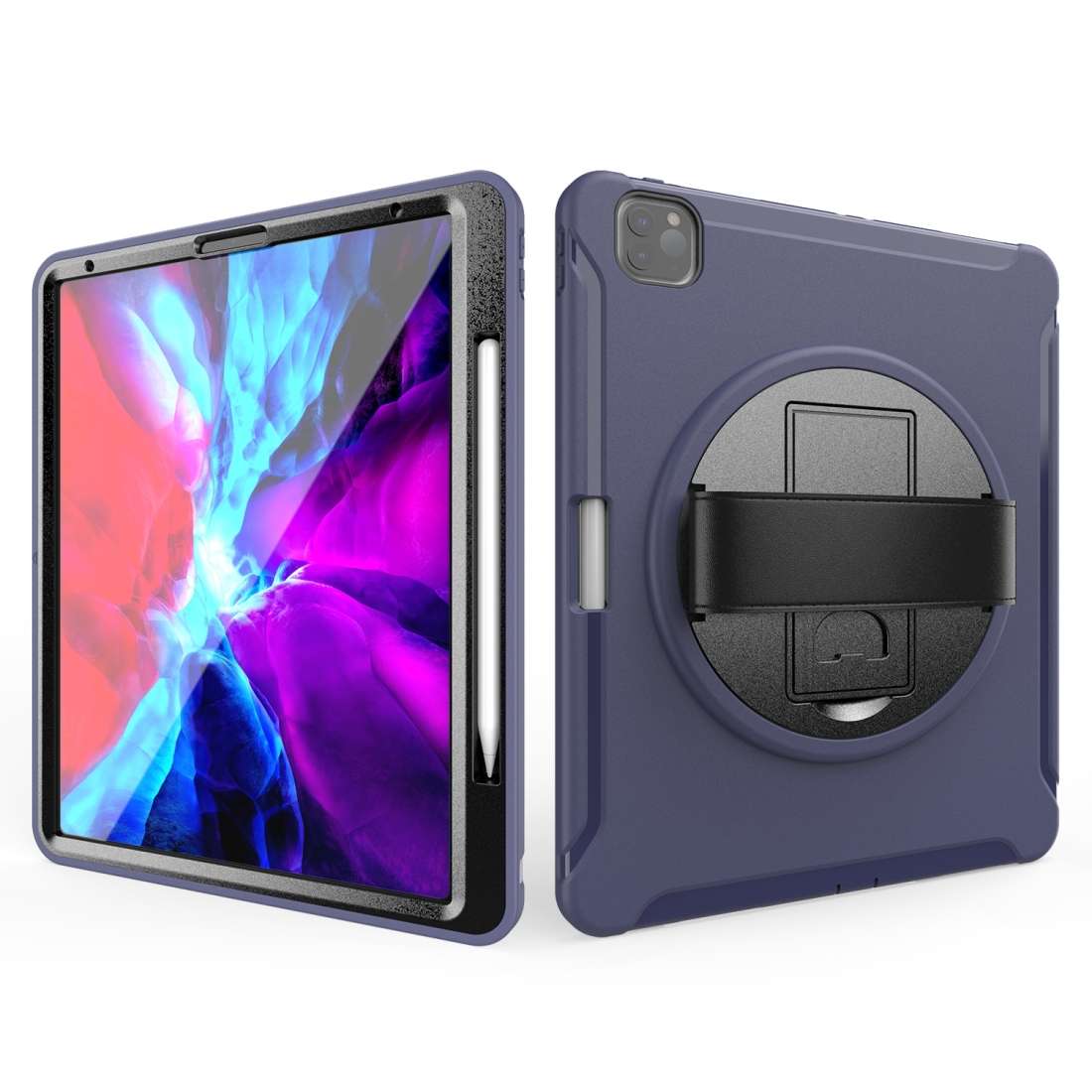 For iPad Pro 12.9 inch (2020) 360 Degree Rotation PC+TPU Protective Cover with Holder & ... (Blue)