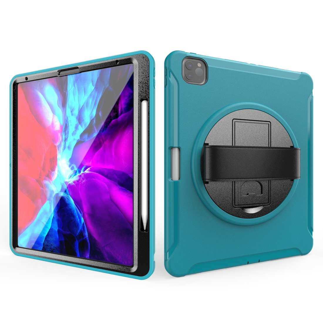 For iPad Pro 12.9 inch (2020) 360 Degree Rotation PC+TPU Protective Cover with Ho ... (Light Blue)