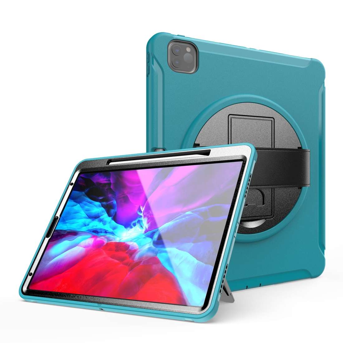 For iPad Pro 12.9 inch (2020) 360 Degree Rotation PC+TPU Protective Cover with Ho ... (Light Blue)