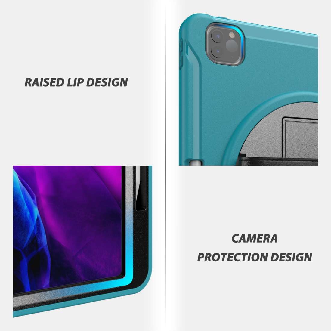 For iPad Pro 12.9 inch (2020) 360 Degree Rotation PC+TPU Protective Cover with Ho ... (Light Blue)