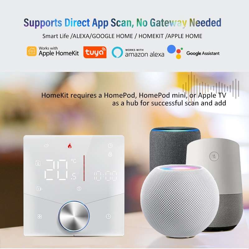 BHT-009GALW-MT Water Heating WiFi Smart Home LED Thermostat with Matter(Black)