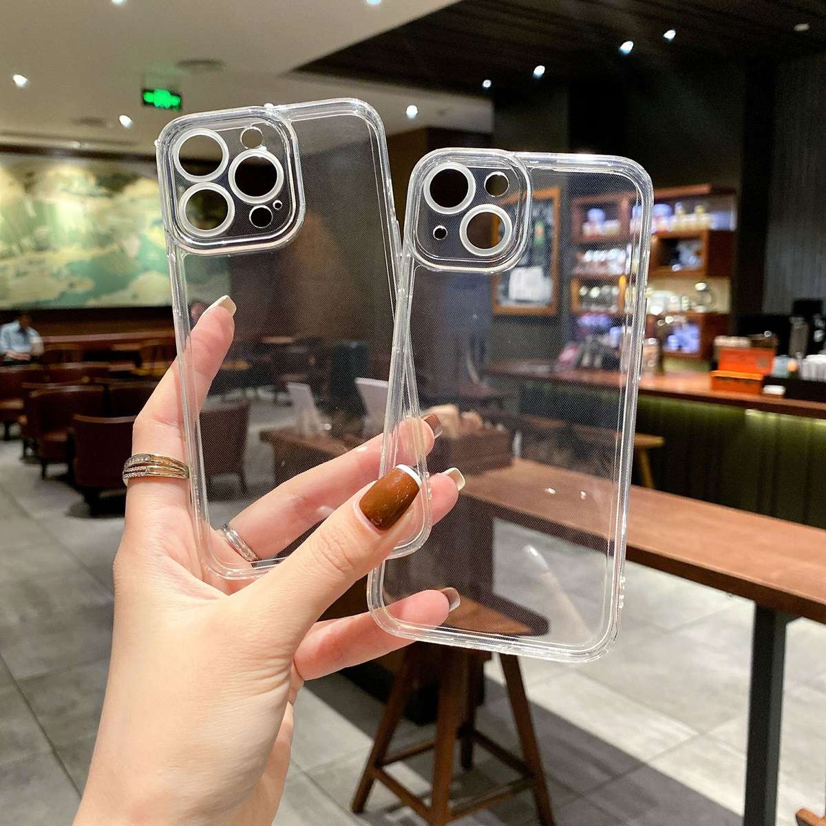 For iPhone 16 Pro Max Angel Eye Straight Edge Full Cover TPU Phone Case(Transparent)