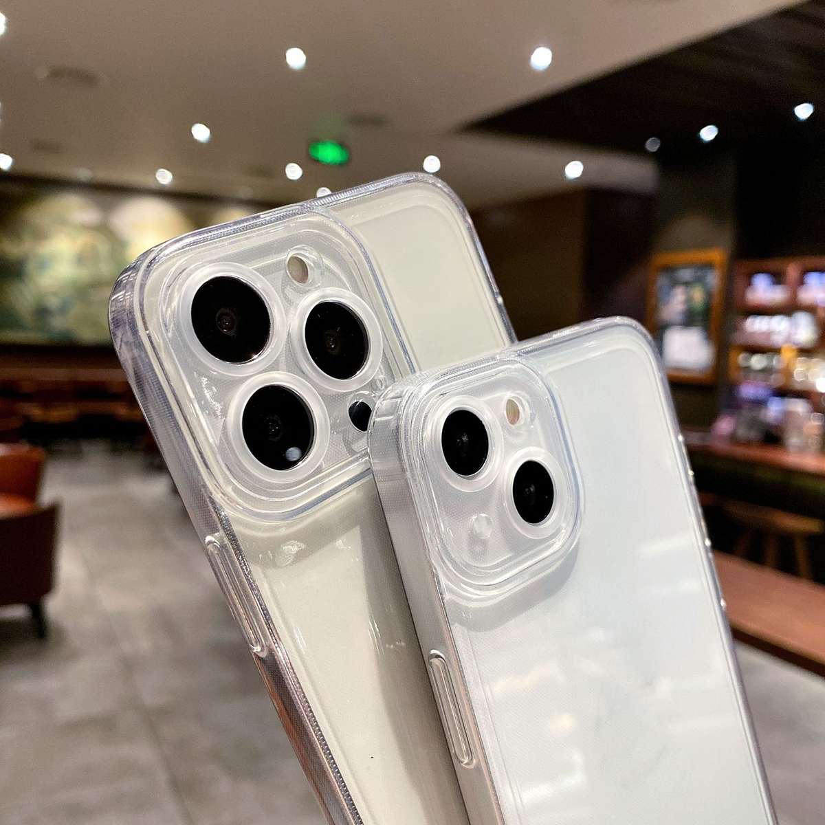 For iPhone 16 Pro Max Angel Eye Straight Edge Full Cover TPU Phone Case(Transparent)