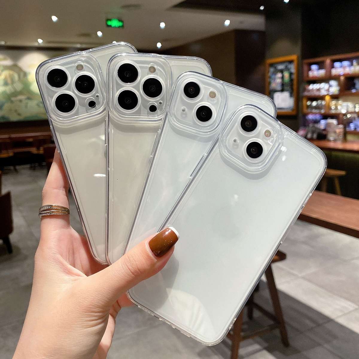For iPhone 16 Pro Max Angel Eye Straight Edge Full Cover TPU Phone Case(Transparent)