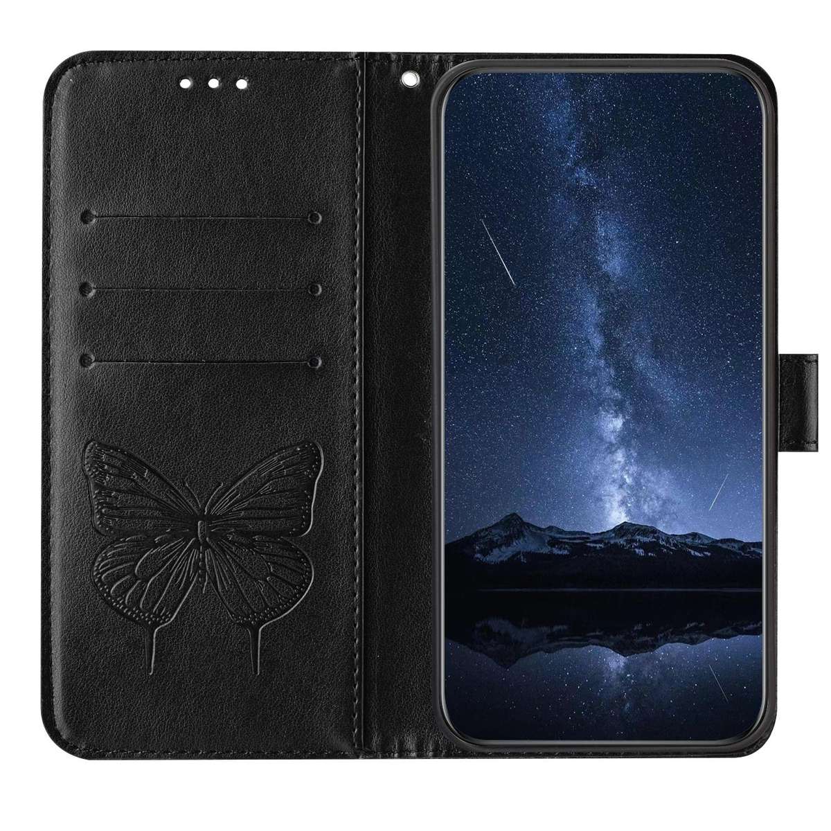 For Xiaomi 15 Ultra Embossed Butterfly Leather Phone Case(Black)