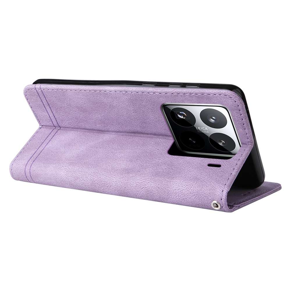 For Xiaomi 15 Pro Skin Feel Life Tree Metal Button Leather Phone Case(Purple)