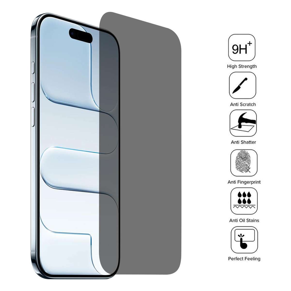 For iPhone Air High Transparency Full Cover Anti-spy Tempered Glass Film