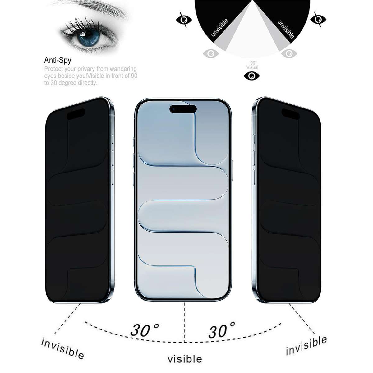 For iPhone Air High Transparency Full Cover Anti-spy Tempered Glass Film