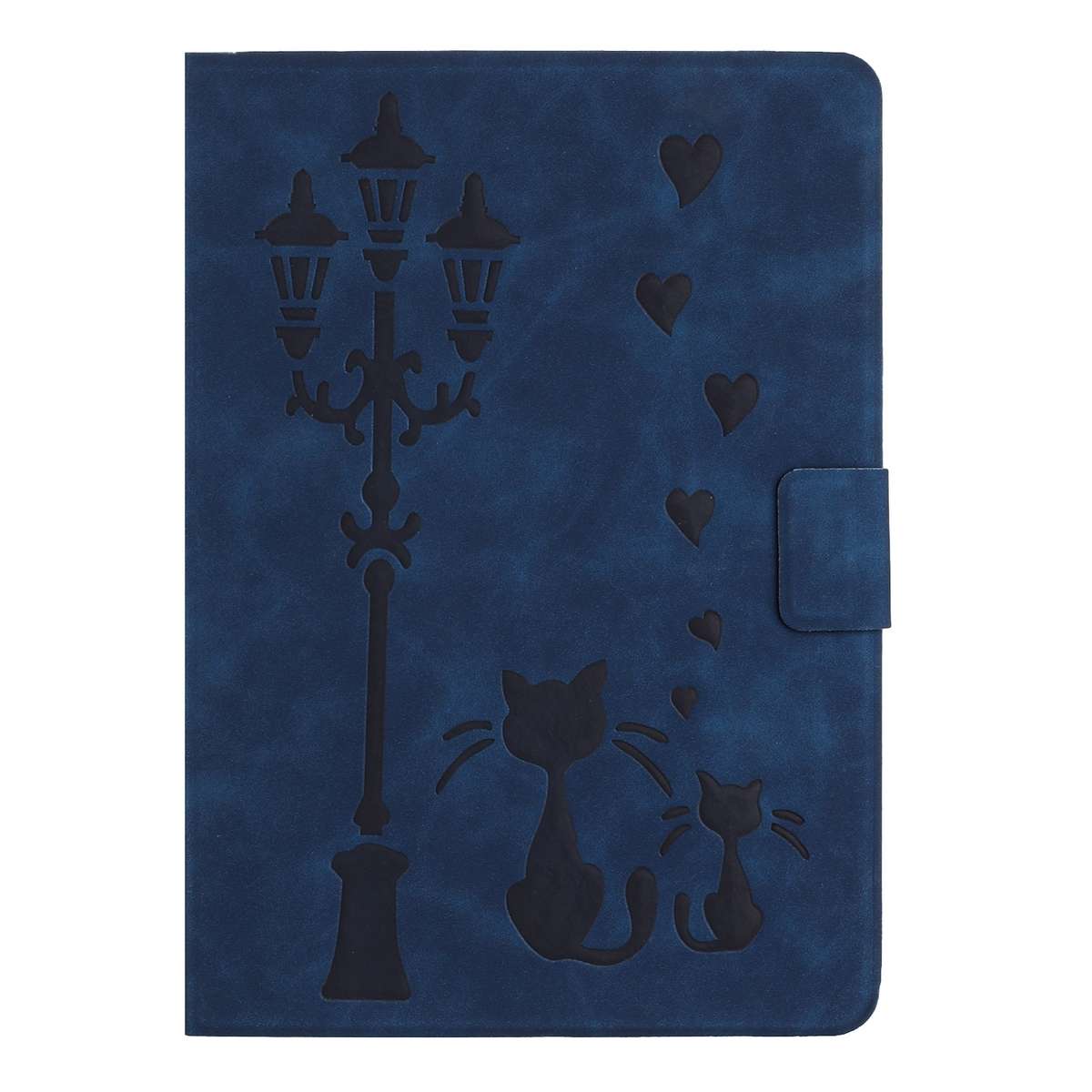 For Samsung Galaxy Tab A7 Lite Embossed Couple Cat Smart Tablet Leather Case(Blue)