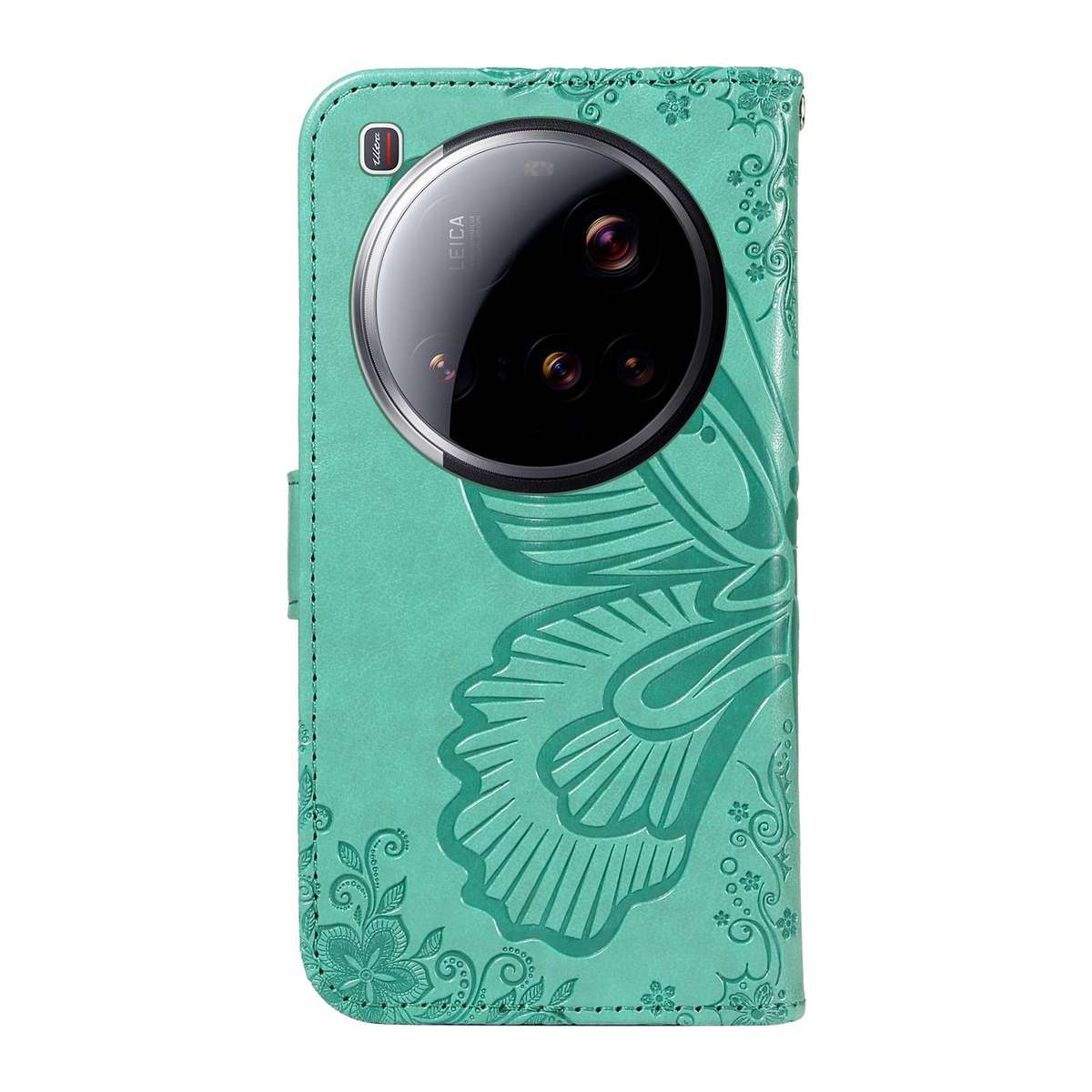 For Xiaomi 15 Ultra 5G Global Swallowtail Butterfly Embossed Leather Phone Case(Green)