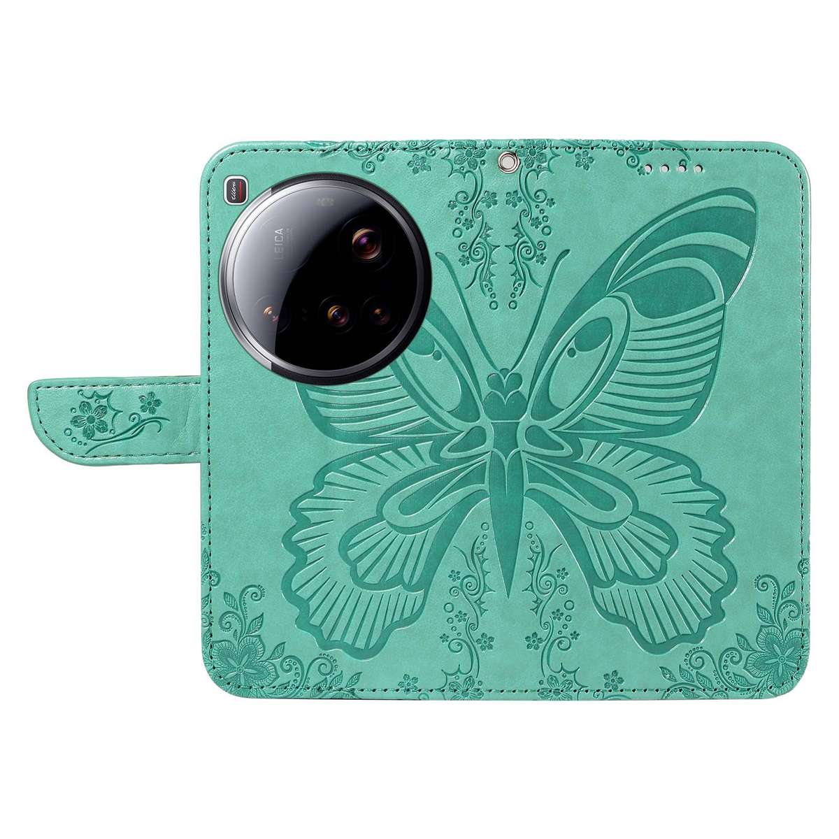 For Xiaomi 15 Ultra 5G Global Swallowtail Butterfly Embossed Leather Phone Case(Green)