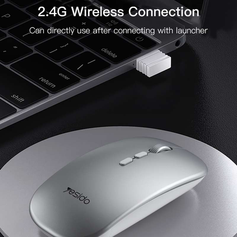 Yesido KB15 Slim 2.4G Rechargeable Wireless Optical Mouse(White)