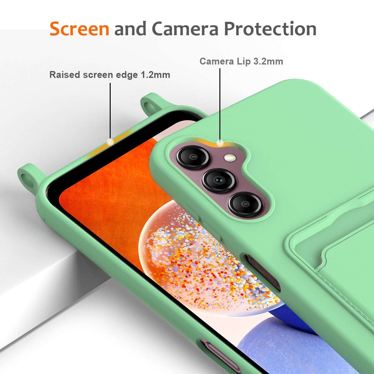 For Samsung Galaxy S24 FE 5G Integrated Card Bag Solid Color Liquid Silicone Phone Cas ... (Green)