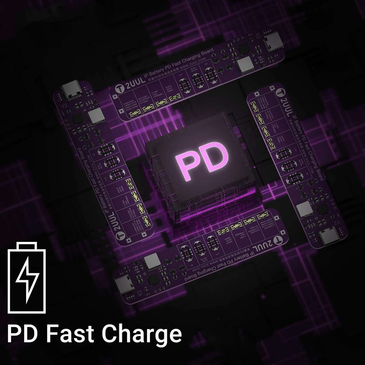 2UUL BT01 PD Fast Charging No-Disassembly Battery Activation Board for iPhone 6 to 15 Pro Max