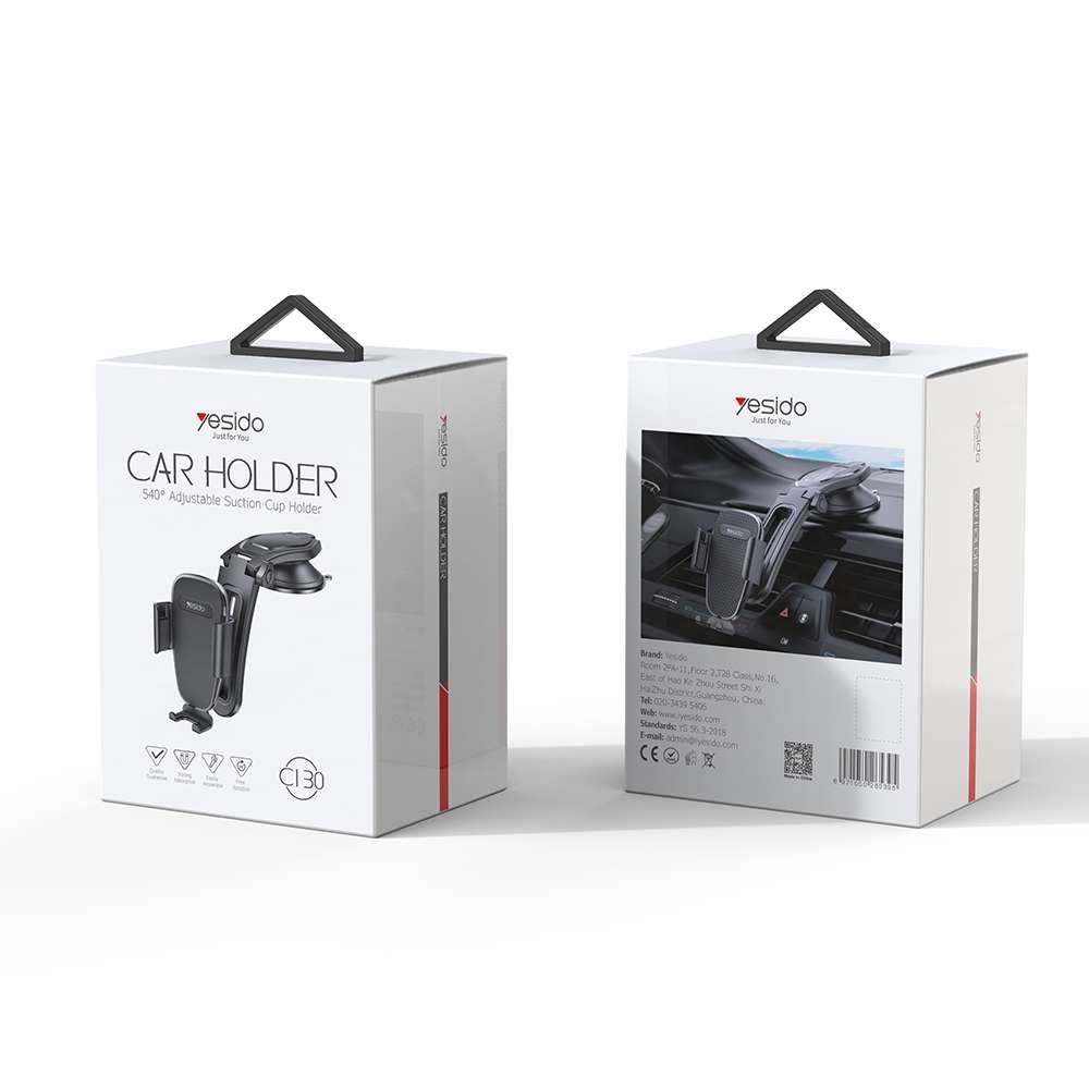 Yesido C130 Car Dashboard Suction Cup Type Mobile Phone Holder(Black)