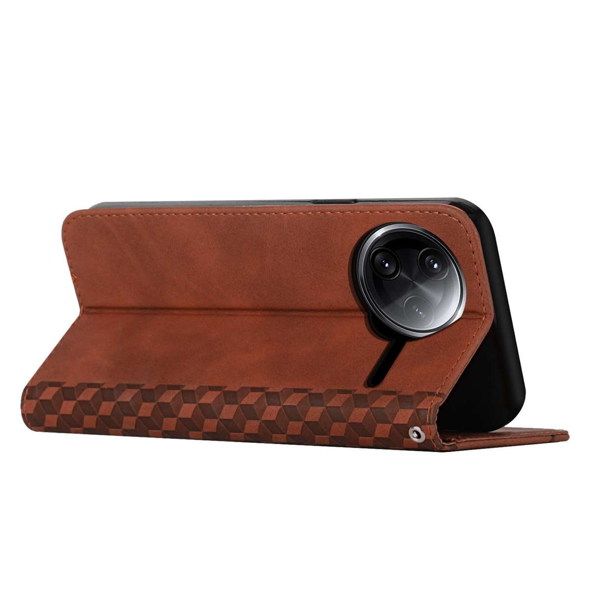 For Redmi K80 / K80 Pro Diamond Splicing Skin Feel Magnetic Leather Phone Case(Brown)