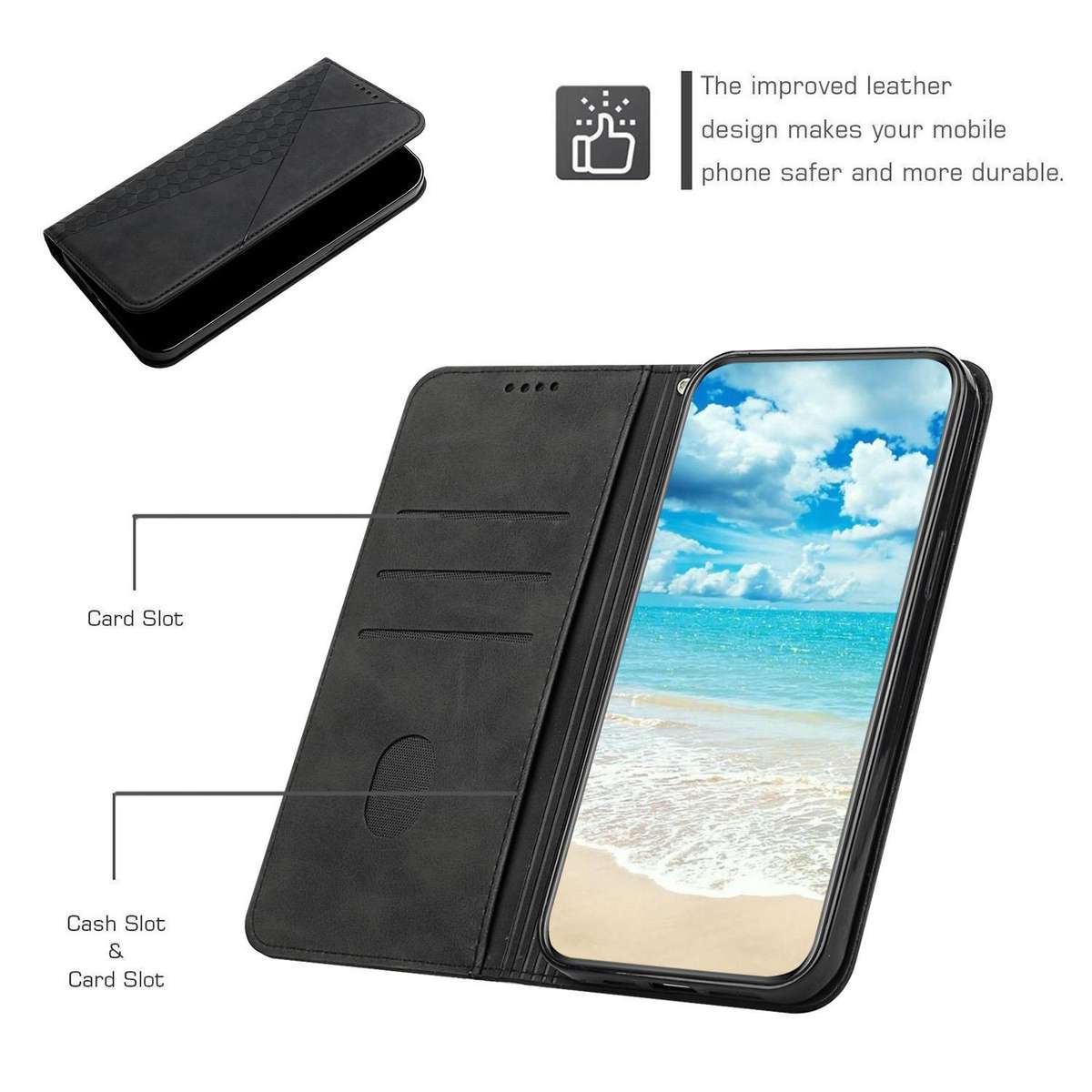 For Redmi K80 / K80 Pro Diamond Splicing Skin Feel Magnetic Leather Phone Case(Black)