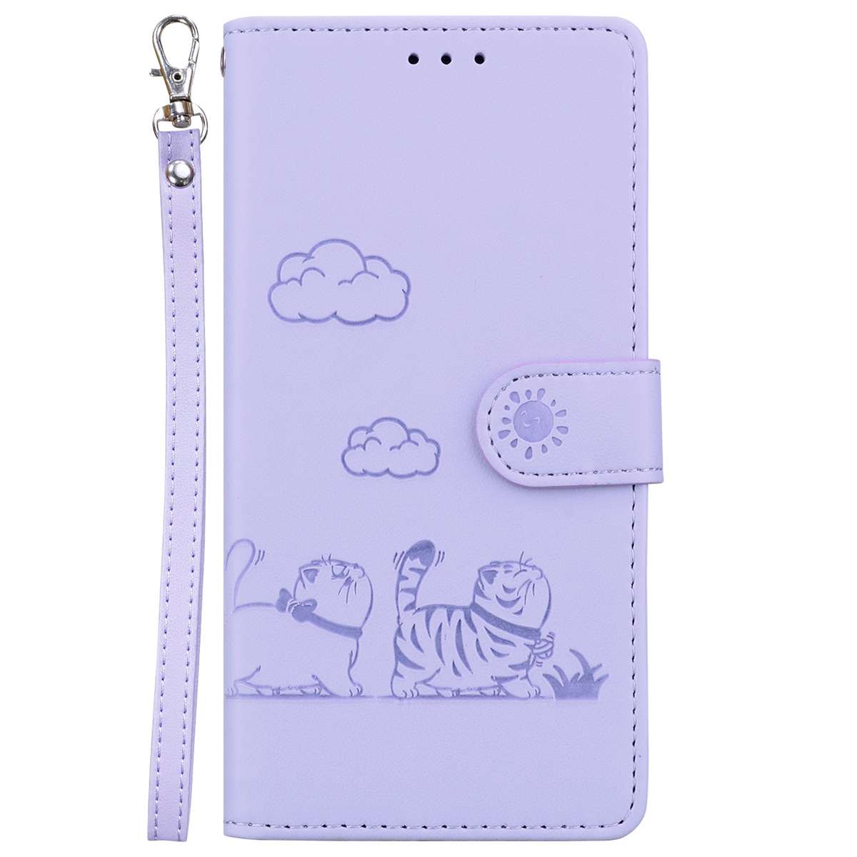 For Samsung Galaxy S25 Ultra 5G Cute Cats RFID Leather Phone Case(Purple)