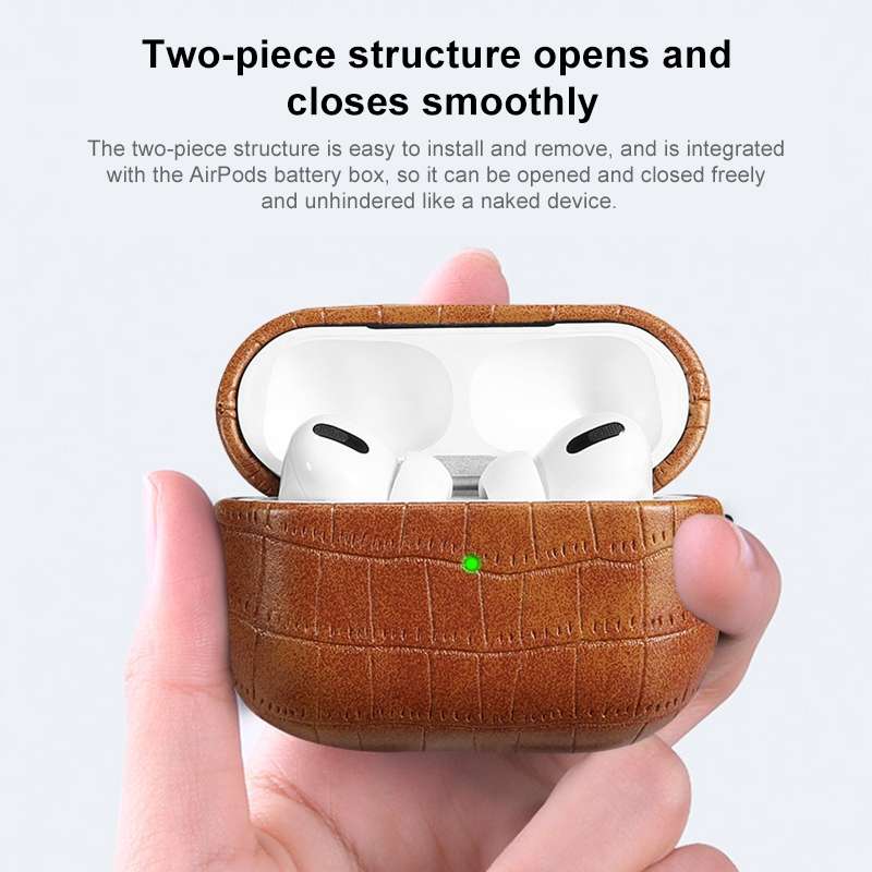 For AirPods Pro 2 Crocodile Texture Earphone Protective Case(Dark Green)