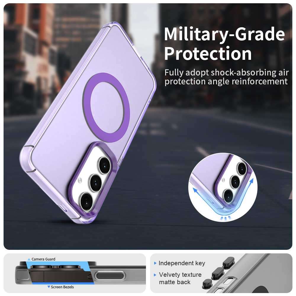 For Samsung Galaxy S25 5G Candy Magsafe PC Hybrid TPU Phone Case(Purple)