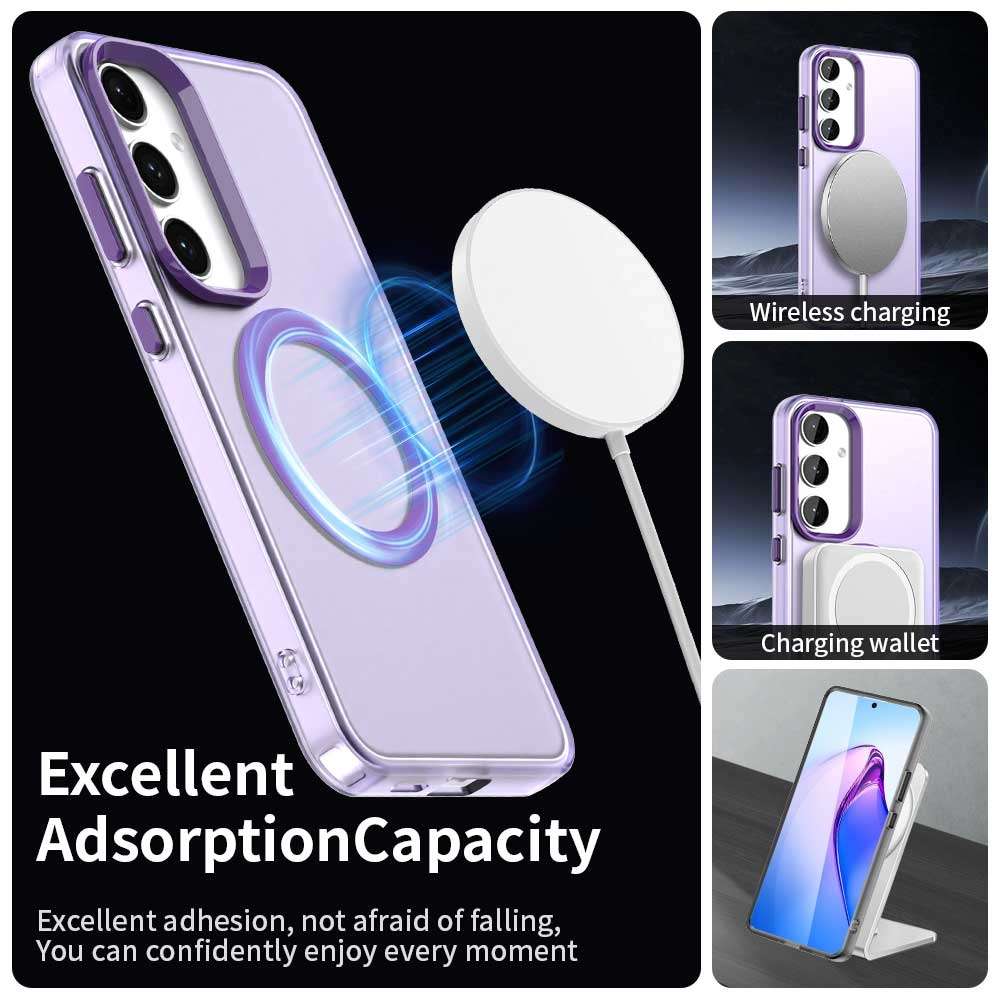For Samsung Galaxy S25 5G Candy Magsafe PC Hybrid TPU Phone Case(Purple)