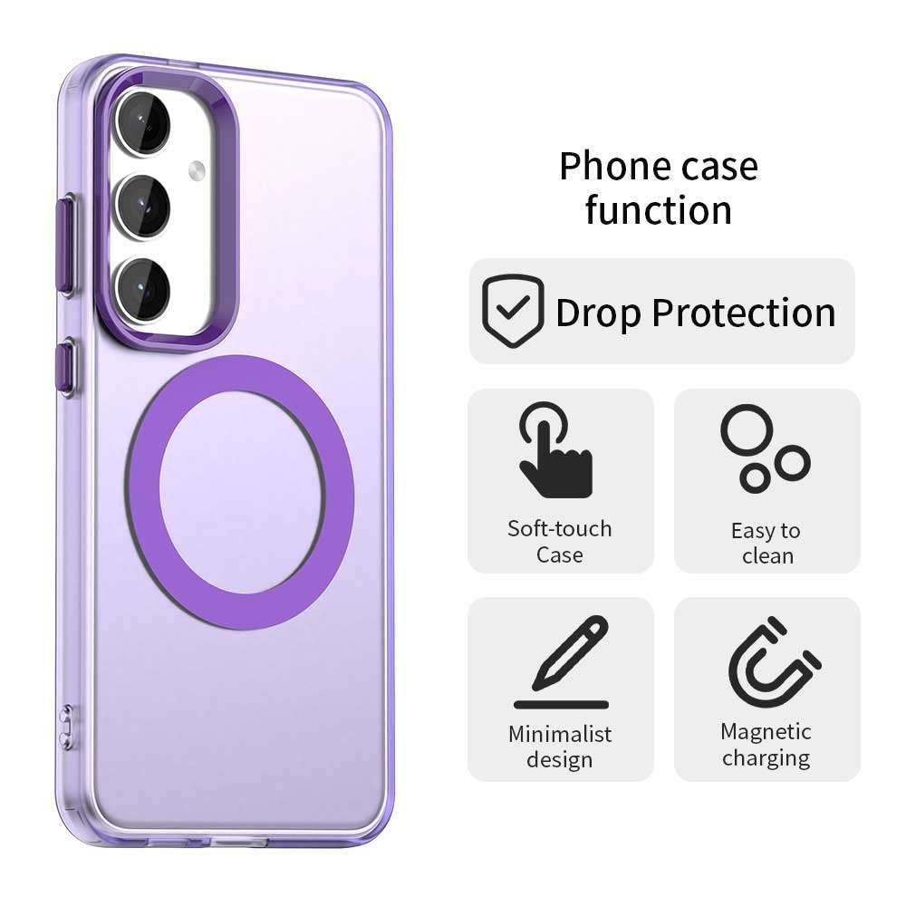For Samsung Galaxy S25 5G Candy Magsafe PC Hybrid TPU Phone Case(Purple)