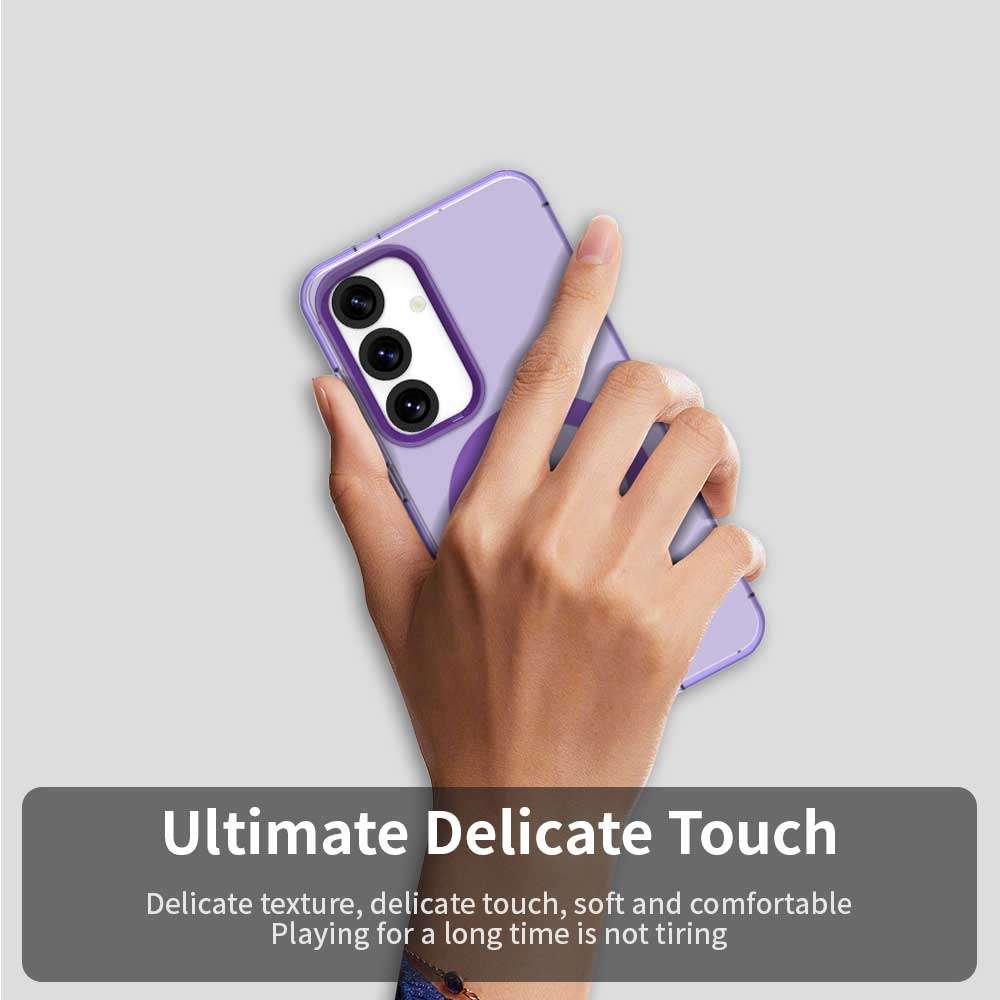 For Samsung Galaxy S25 5G Candy Magsafe PC Hybrid TPU Phone Case(Purple)