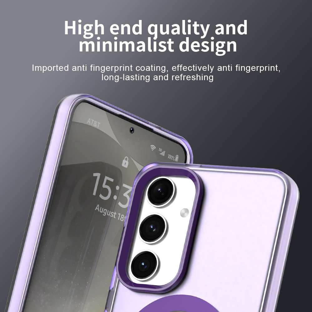 For Samsung Galaxy S25 5G Candy Magsafe PC Hybrid TPU Phone Case(Purple)