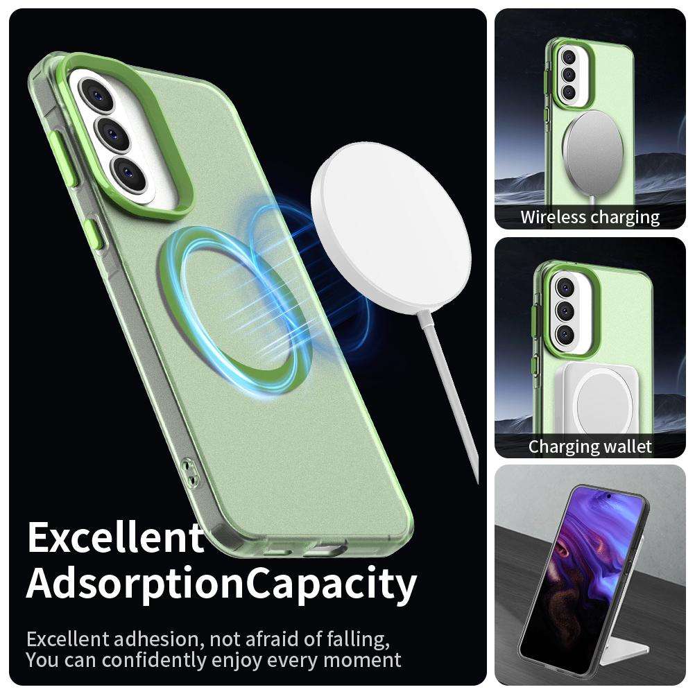 For Samsung Galaxy A57 5G Candy Magsafe PC Hybrid TPU Phone Case(Green)