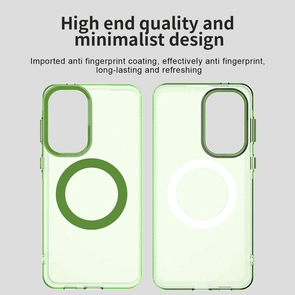 For Samsung Galaxy A57 5G Candy Magsafe PC Hybrid TPU Phone Case(Green)