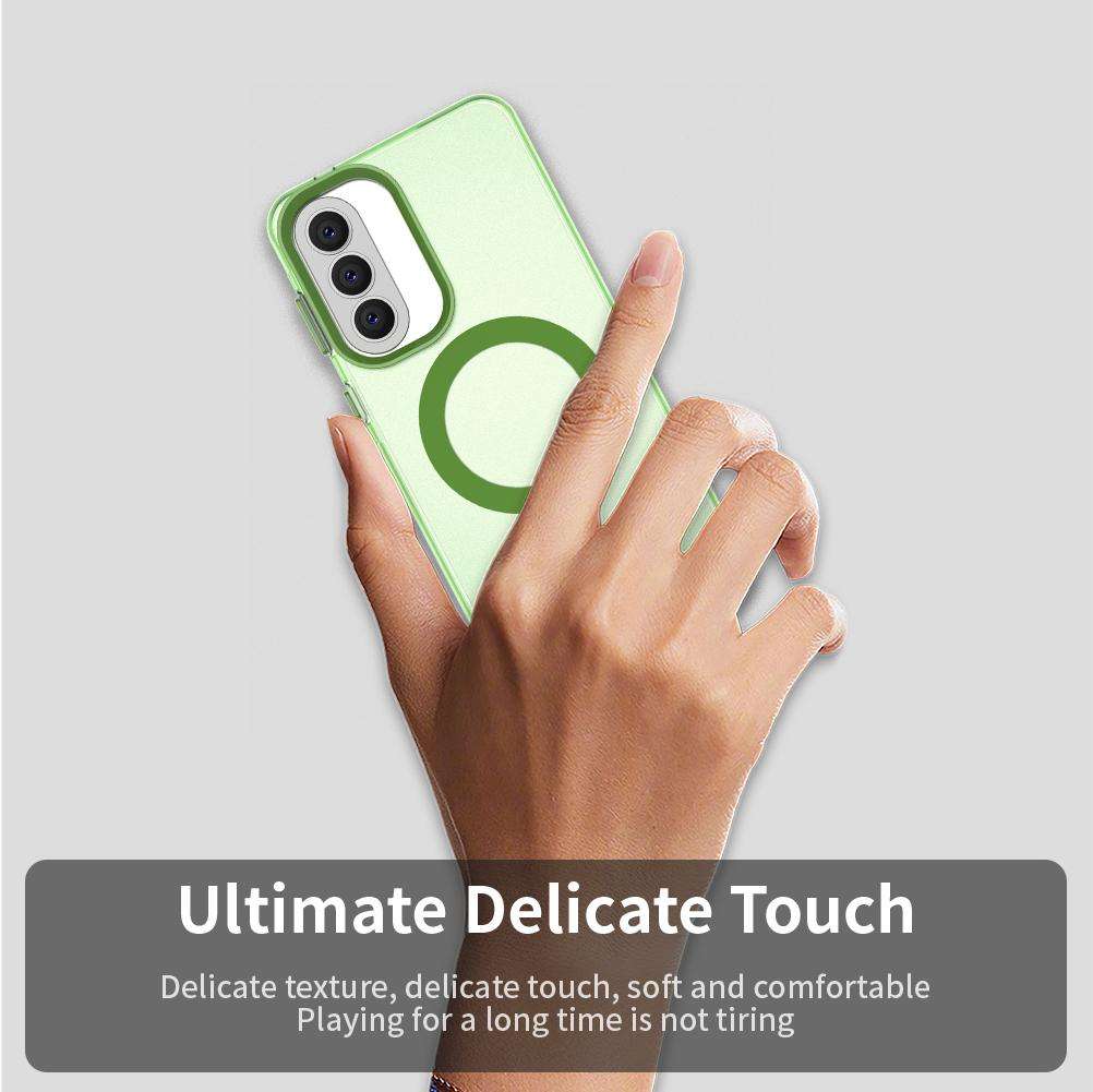 For Samsung Galaxy A57 5G Candy Magsafe PC Hybrid TPU Phone Case(Green)