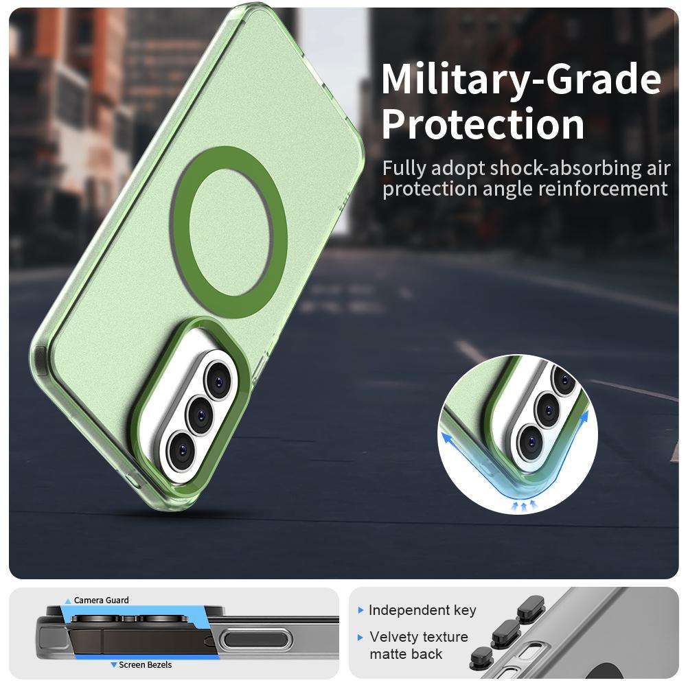 For Samsung Galaxy A57 5G Candy Magsafe PC Hybrid TPU Phone Case(Green)