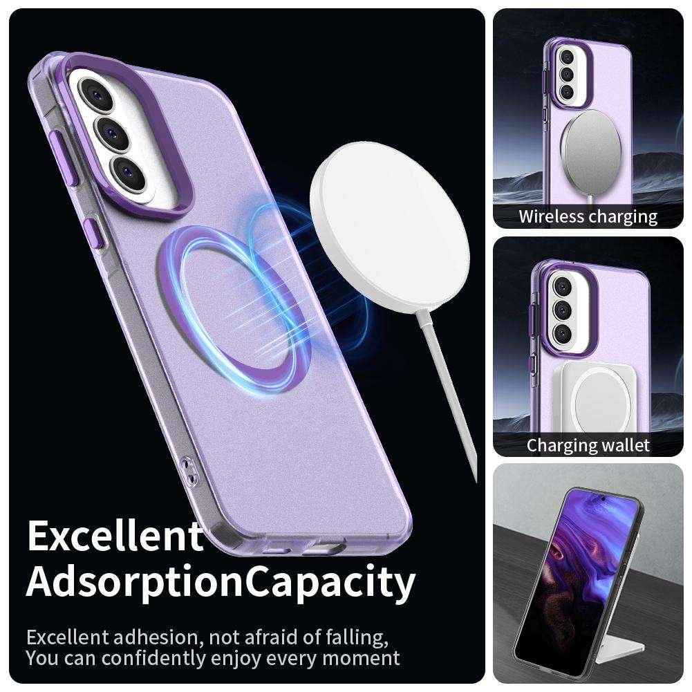 For Samsung Galaxy A57 5G Candy Magsafe PC Hybrid TPU Phone Case(Purple)