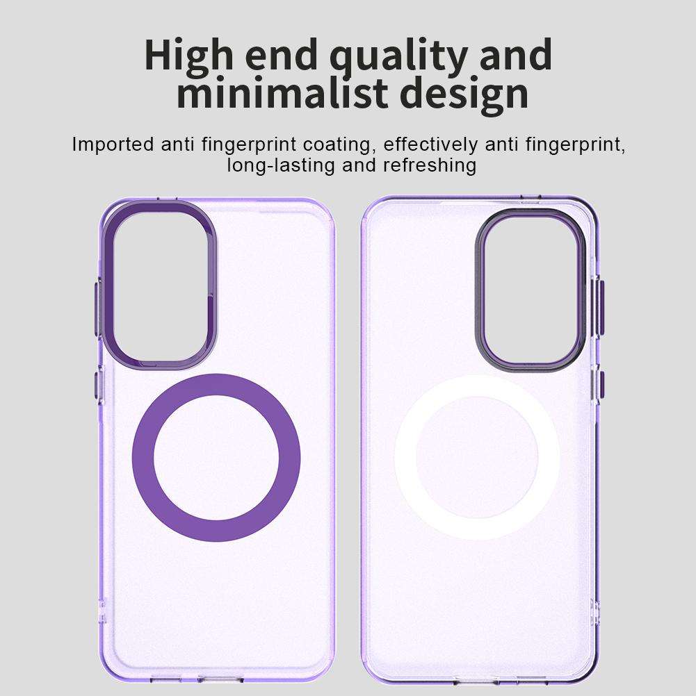 For Samsung Galaxy A57 5G Candy Magsafe PC Hybrid TPU Phone Case(Purple)