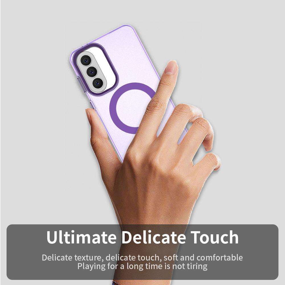 For Samsung Galaxy A57 5G Candy Magsafe PC Hybrid TPU Phone Case(Purple)