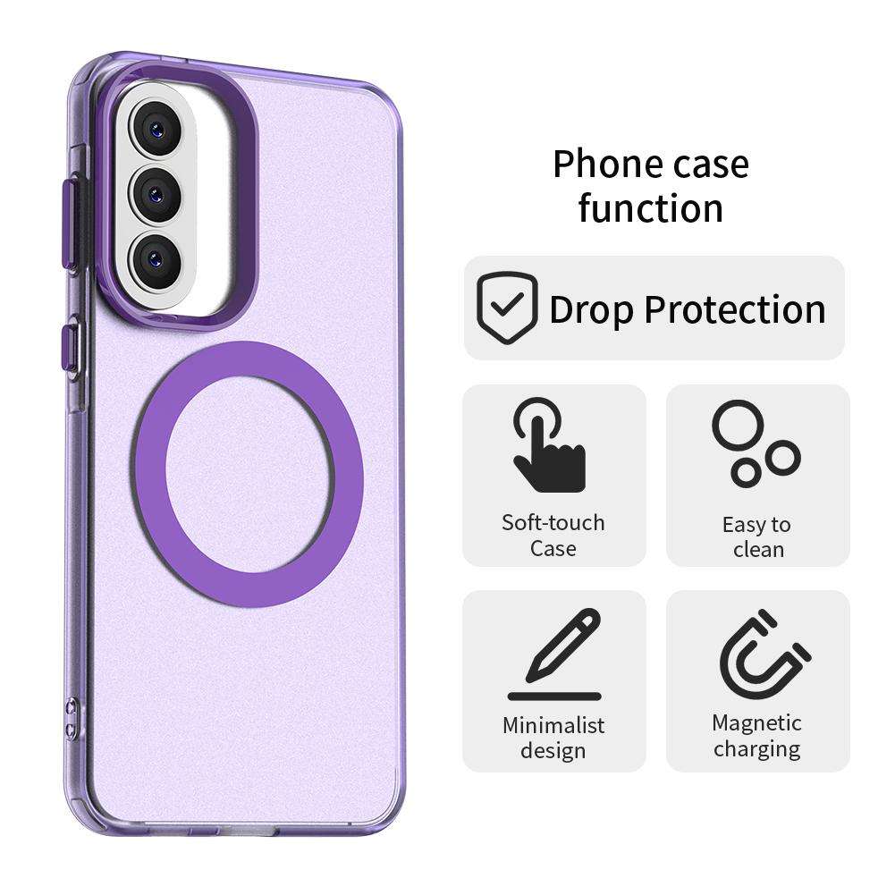 For Samsung Galaxy A57 5G Candy Magsafe PC Hybrid TPU Phone Case(Purple)