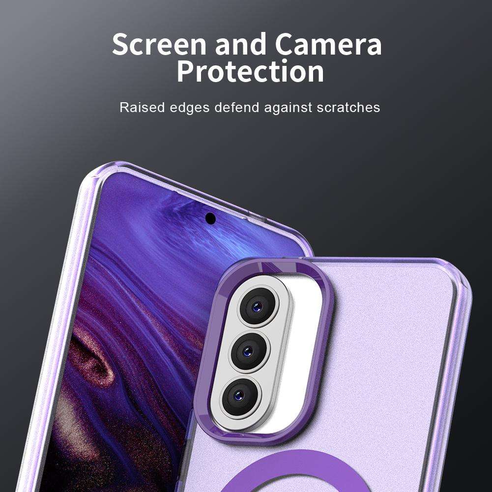 For Samsung Galaxy A57 5G Candy Magsafe PC Hybrid TPU Phone Case(Purple)