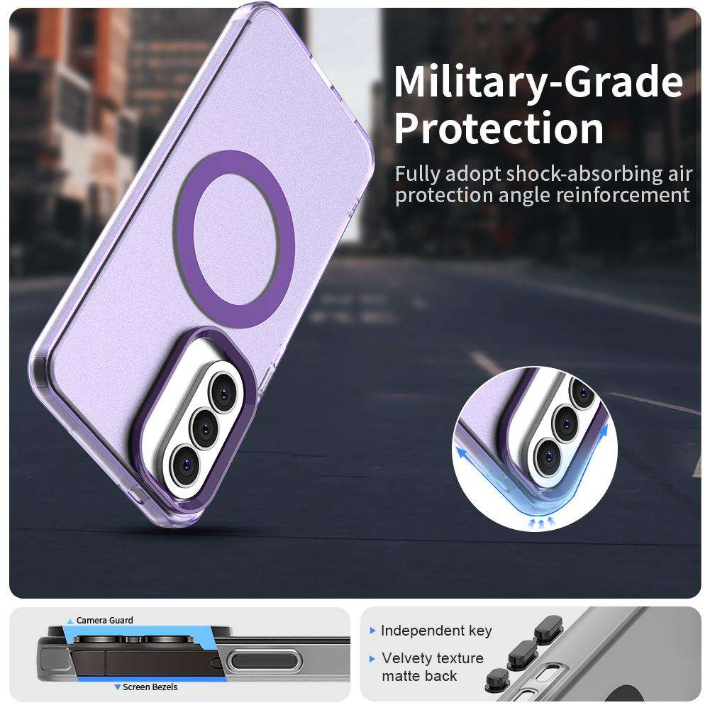 For Samsung Galaxy A57 5G Candy Magsafe PC Hybrid TPU Phone Case(Purple)