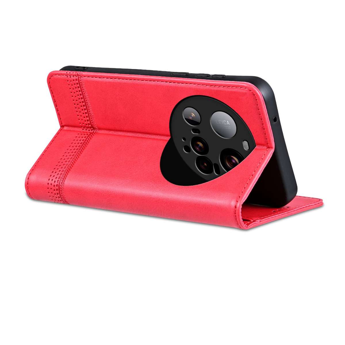 For Xiaomi 15 Ultra AZNS Magnetic Calf Texture Flip Leather Phone Case(Red)
