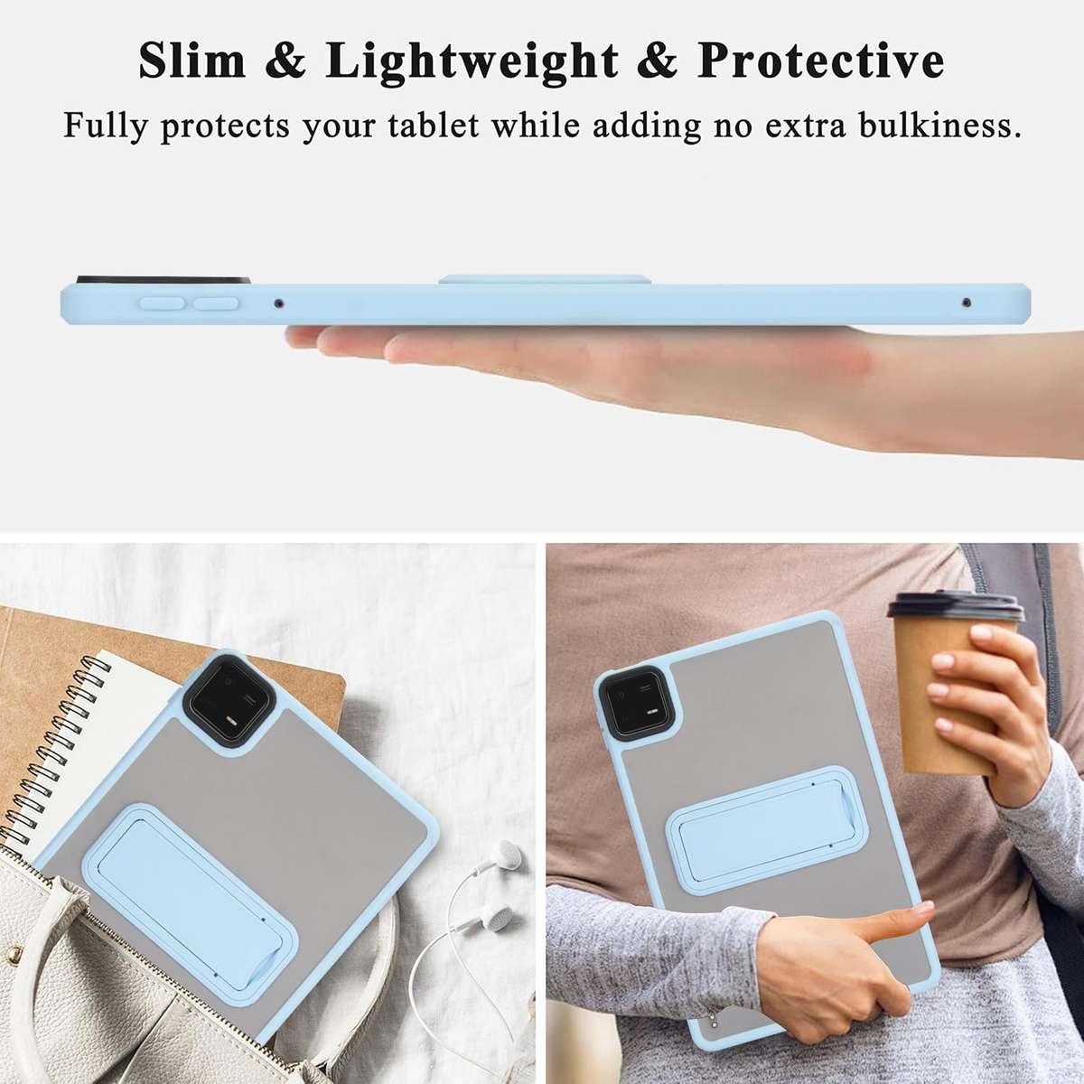 For Xiaomi Redmi Pad SE 11 Skin Feel Holder PC Hybrid TPU Tablet Case(Black)