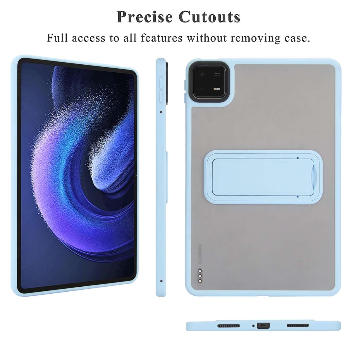 For Xiaomi Redmi Pad SE 11 Skin Feel Holder PC Hybrid TPU Tablet Case(Black)