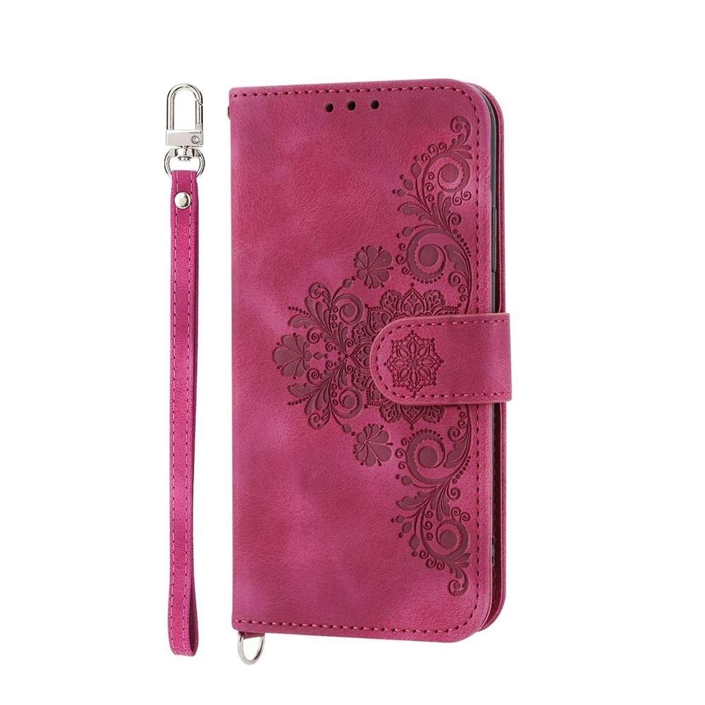 For Xiaomi 15 Pro Skin Feel Flowers Embossed Wallet Leather Phone Case(Wine Red)